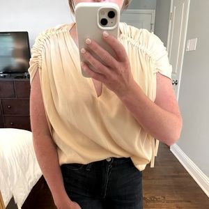 Vince - sleeveless blouse - tan - 2